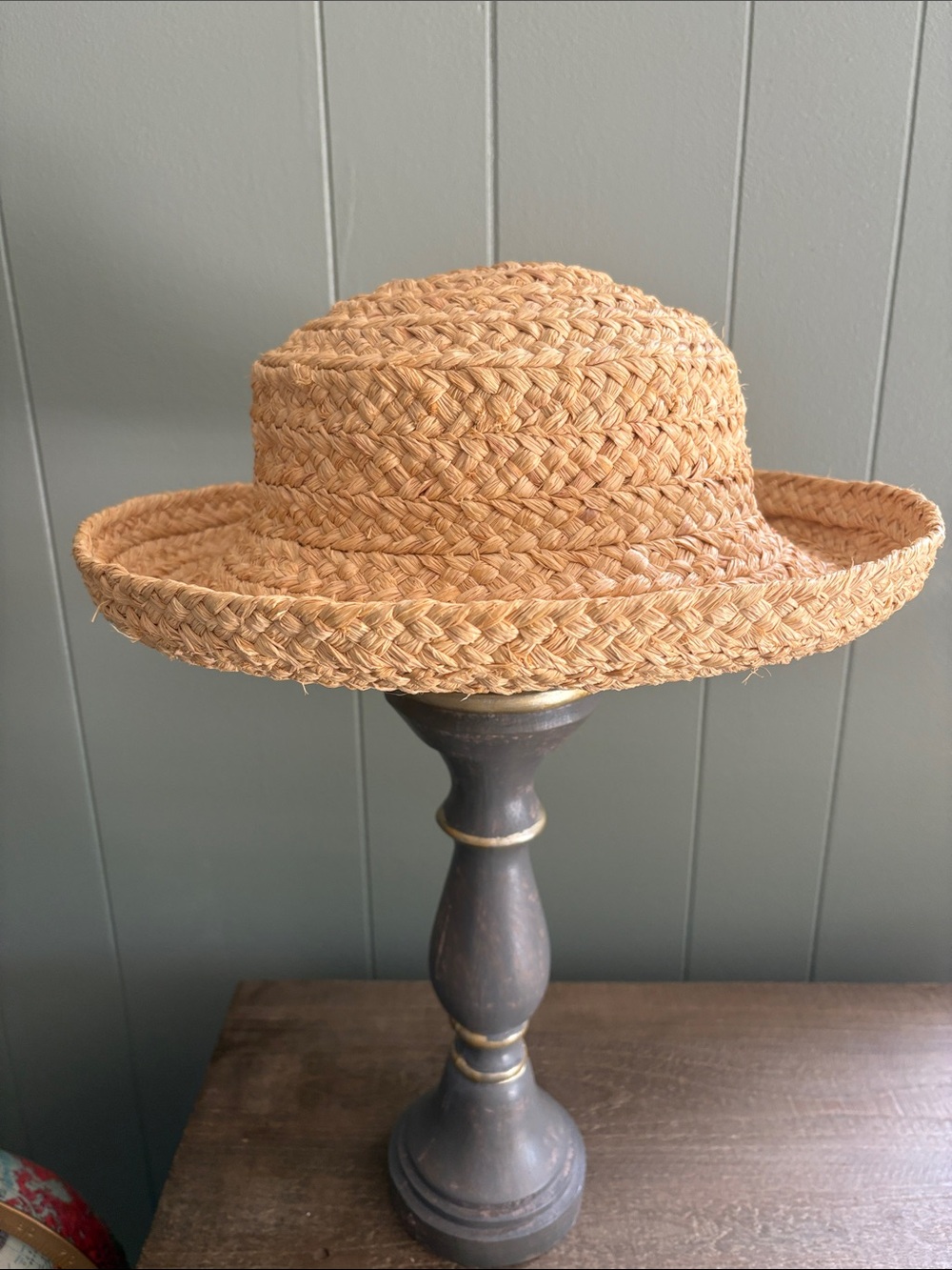 Helen Kaminski Iconic Classic Vintage Natural Raffia Sun Hat